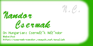 nandor csermak business card